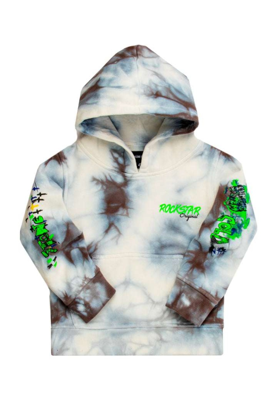 Kids * | Cheap Boys Hoodies & Sweatshirts Kids Zayden Tie Dye Hoodie Grey