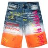 Mens * | Cheap Mens Shorts Denim Dripper Printed Short Orange