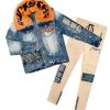 Mens * | Cheapest Mens Track Sets Everett Denim Jacket/Trackpant Set Orange