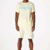 Mens * | Coupon Mens Short Sets Casey T-Shirt Short Set Pale Yellow