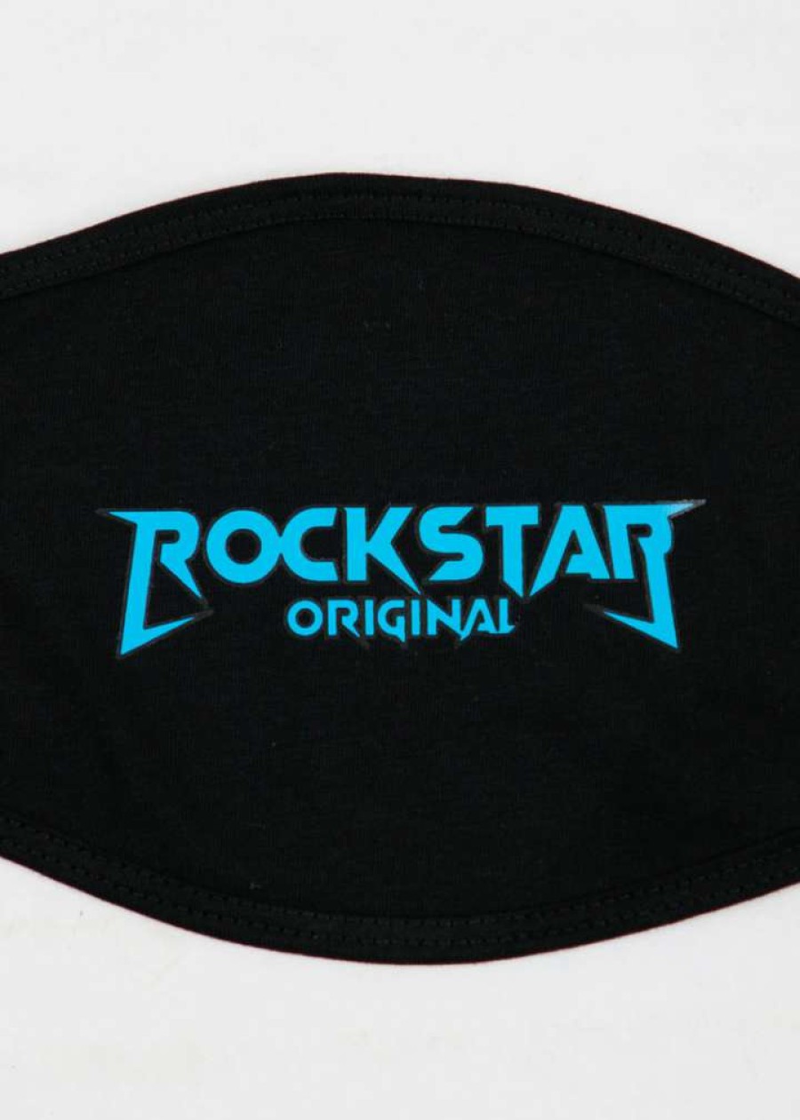 Mens * | Top 10 Mens Accessories Rockstar Logo Face Mask ( ) Blue