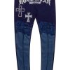 Womens * | Best Pirce Womens Pants Rubi Leather & Lace Legging Best Seller Blue