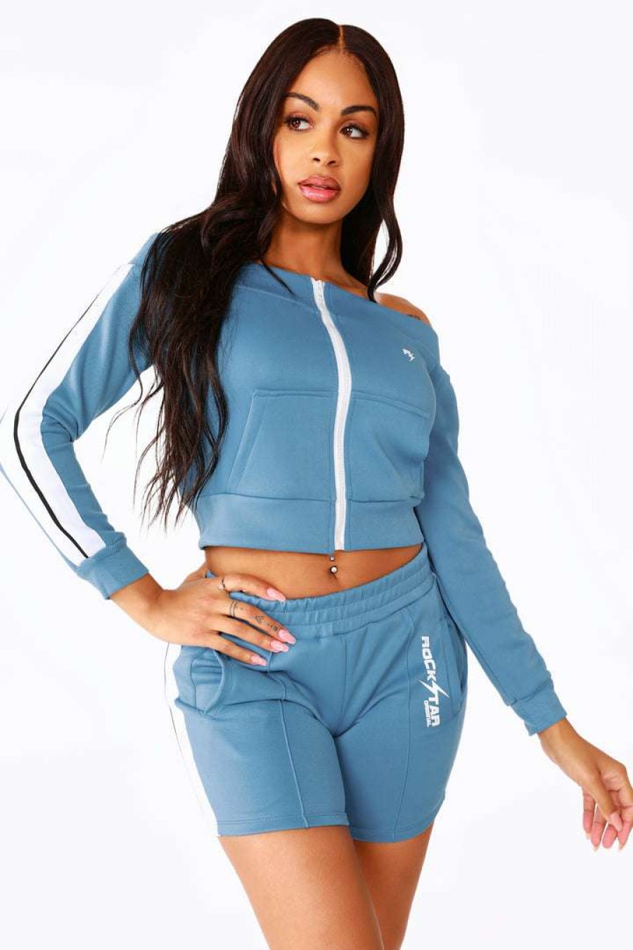 Womens * | Hot Sale Womens Short Sets Zenya Short Set Blue