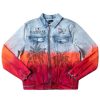 Mens * | Deals Mens Denim Jackets Tovi Ombre Crystal Jacket Orange