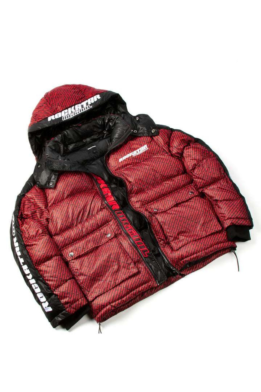 Mens * | Buy Mens Outerwear Jackets & Outerwear Bryson Puffer Jacket- Red/Blk Red/Black