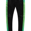 Mens * | Cheapest Mens Jeans Karai Taped Jean Black/Green