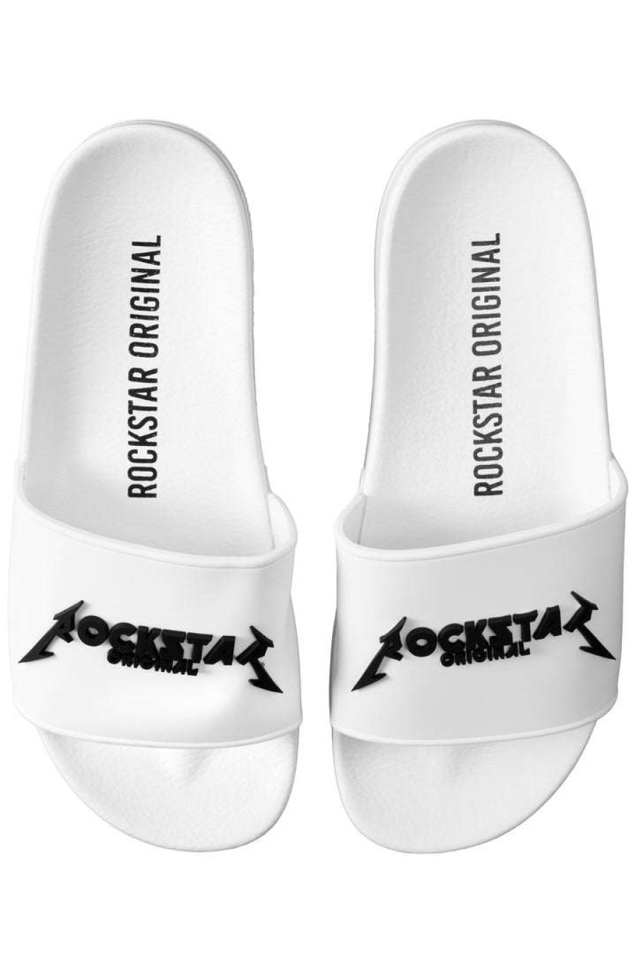 Mens * | New Mens Accessories Best Sellers Rockband Slides White