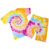 Mens * | Coupon Mens Short Sets Zepplin Tie Dye Short Set-Org/Pink Track Sets Orange/Pink