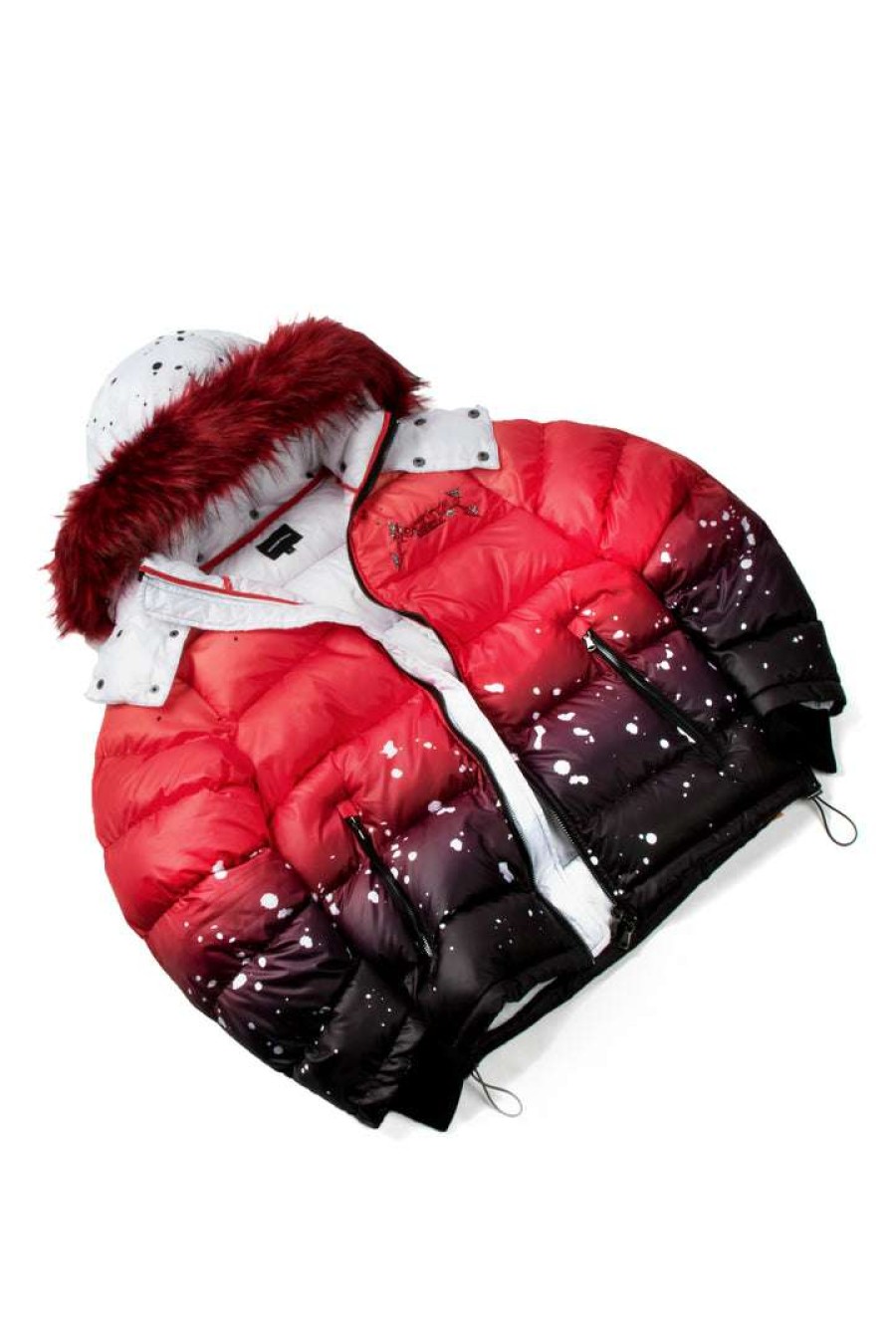 Mens * | Cheapest Mens Outerwear Curry Ombre Puffer Jacket Jackets & Outerwear Red