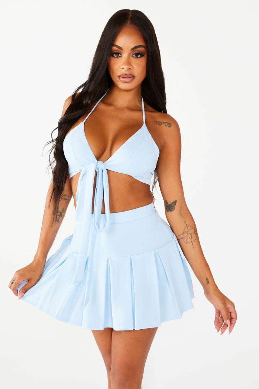 Womens * | Cheapest Womens Dresses Janie Skirt Set Baby Blue