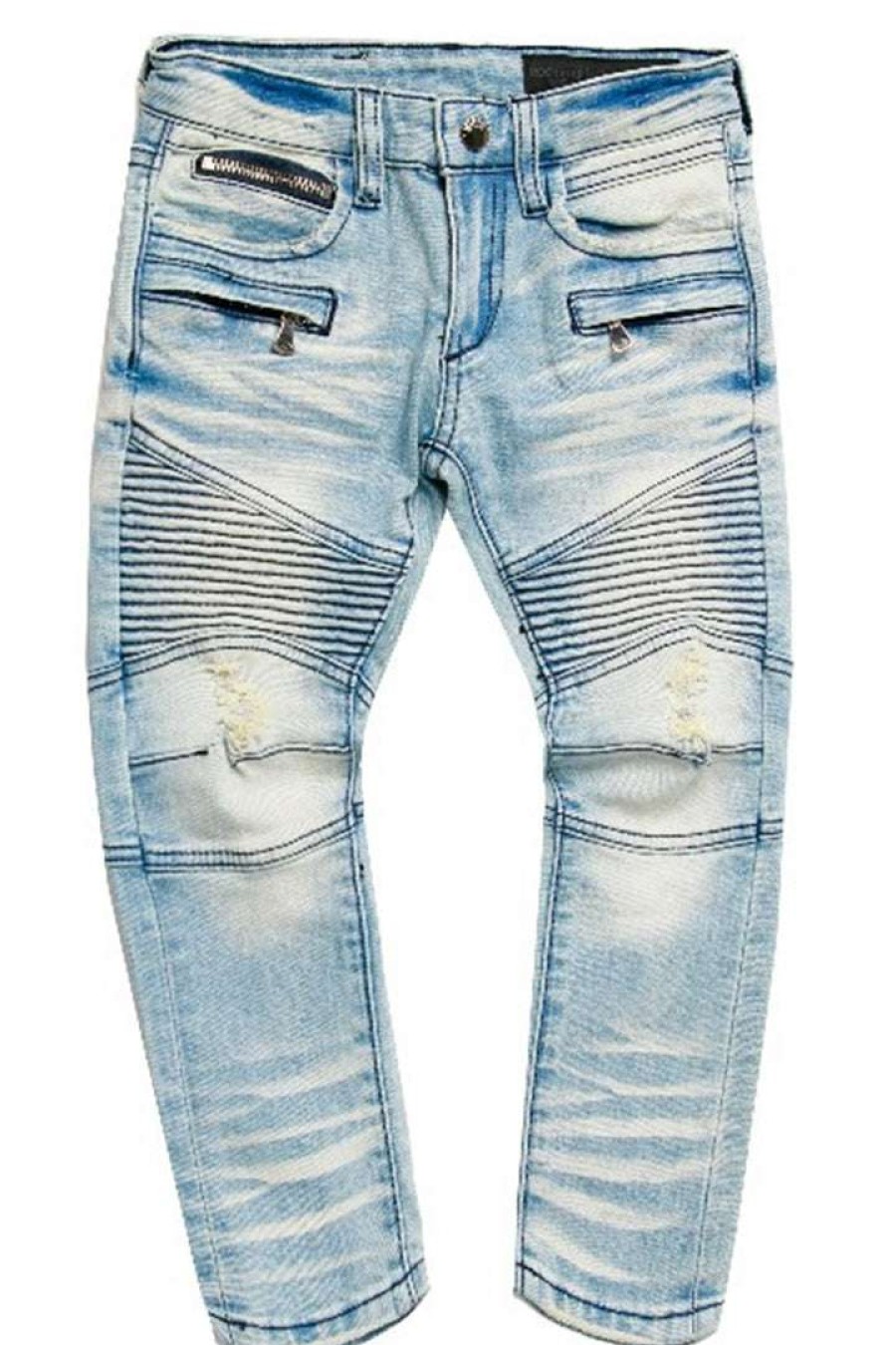 Kids * | Flash Sale Boys Jeans Boys Dag Biker Jean Light Wash