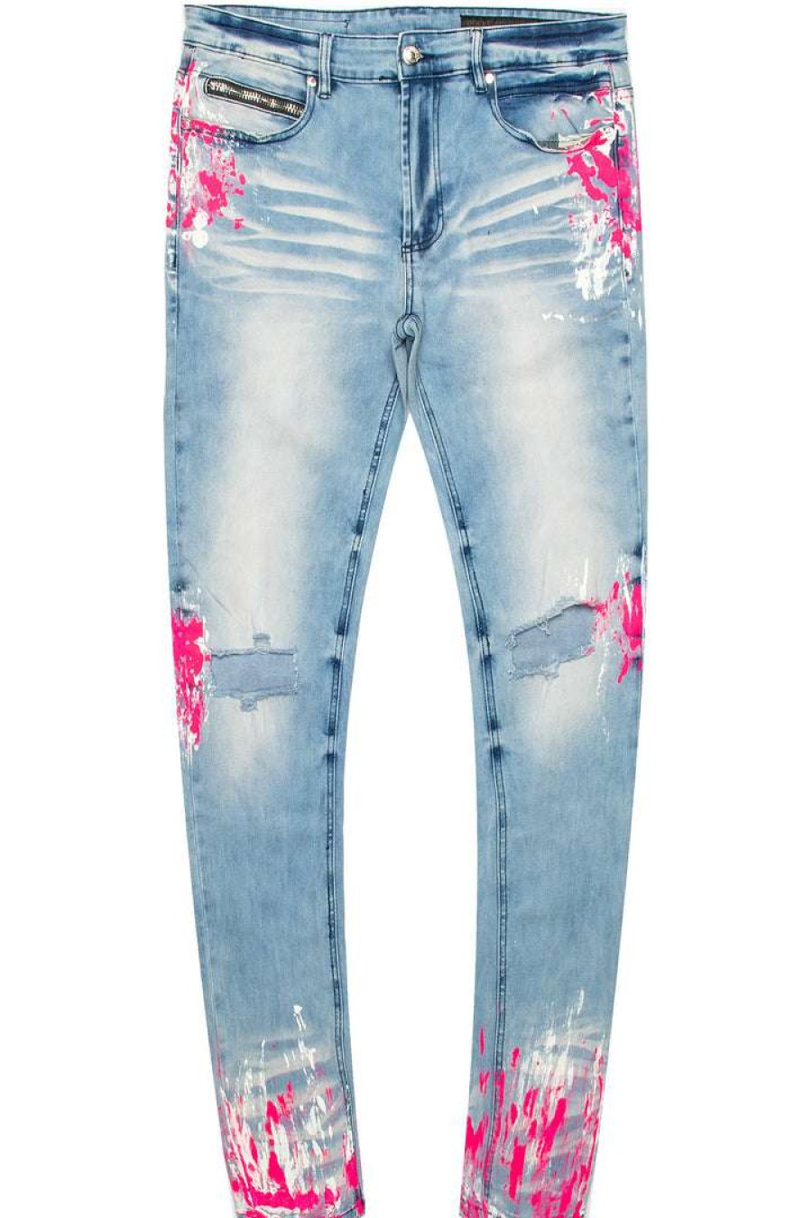 Mens * | Buy Mens Jeans Zayden 5 Pocket Jean Painter Jean Denim Pink