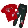 Mens * | Cheapest Mens Track Sets Grand T-Shirt/Trackpant Set Red/Green