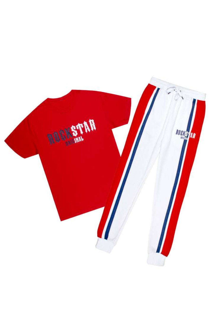 Mens * | Discount Mens Track Sets Depp T-Shirt/Jogger Set Red/White