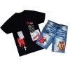 Mens * | Coupon Mens Short Sets Lendrick T-Shirt/Denim Short Set Track Sets Black