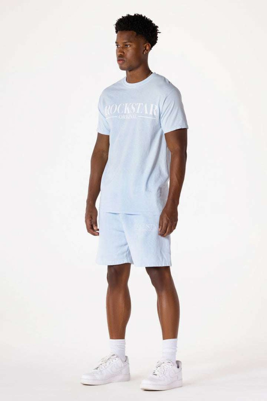 Mens * | Best Reviews Of Mens Short Sets Dimitri T-Shirt/Short Set Track Sets Pale Blue