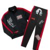 Mens * | Best Sale Mens Track Sets Zalen Graphic Track Set Black/Red