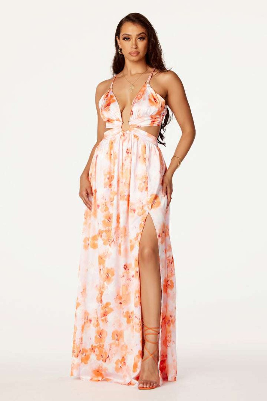 Womens * | Cheap Womens Dresses Best Seller Vanessa Maxi Dress Peach