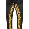 Mens * | Cheap Mens Jeans Denim Ye Printed Jean Black/Orange