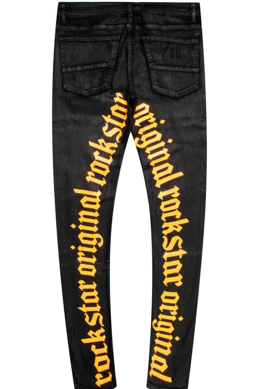 Mens * | Cheap Mens Jeans Denim Ye Printed Jean Black/Orange