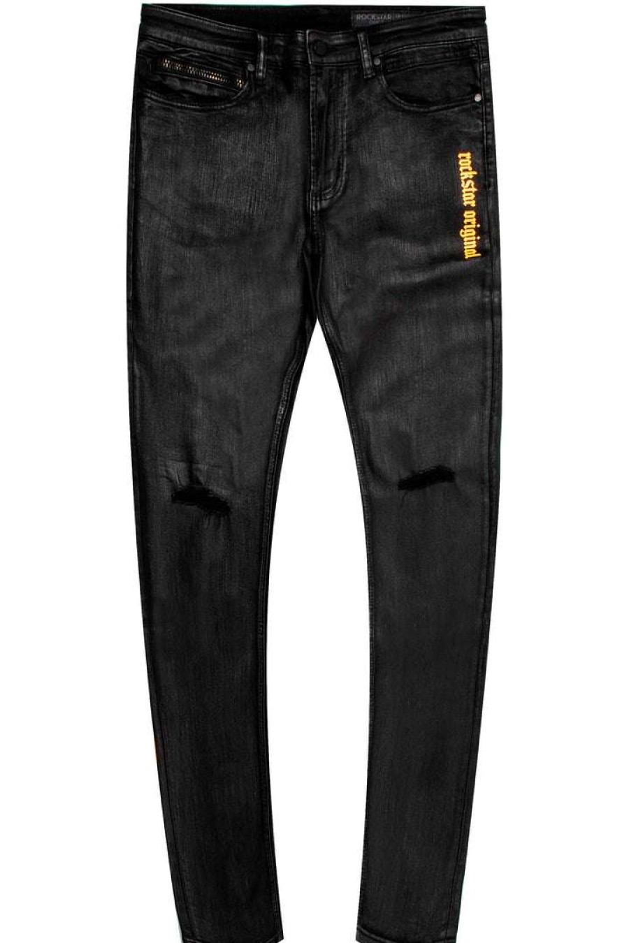 Mens * | Cheap Mens Jeans Denim Ye Printed Jean Black/Orange