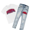 Kids * | Flash Sale Boys Denim Sets Boys Falkon T-Shirt/Jean Set White