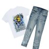 Kids * | Best Sale Boys Denim Sets New Arrivals Boys Voltrana T-Shirt/Jean Set White