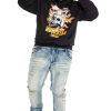 Womens * | Best Reviews Of Mens Hoodies & Sweatshirts Anthony Printed Hoodie Tops Black