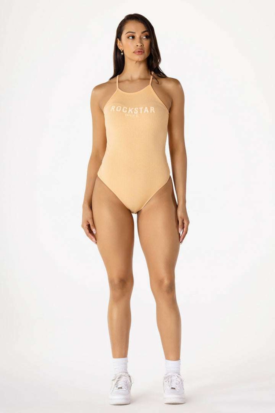 Womens * | Top 10 Womens Tops Best Seller Basic Hattie Bodysuit Peach