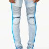 Mens * | Brand New Mens Jeans Denim Brum Printed Jean-Lt Blue Light Blue