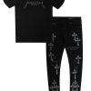 Mens * | Best Pirce Mens Misc Diogo T-Shirt & Exo Patchwork Jeans Bundle Short Sleeve Track Sets