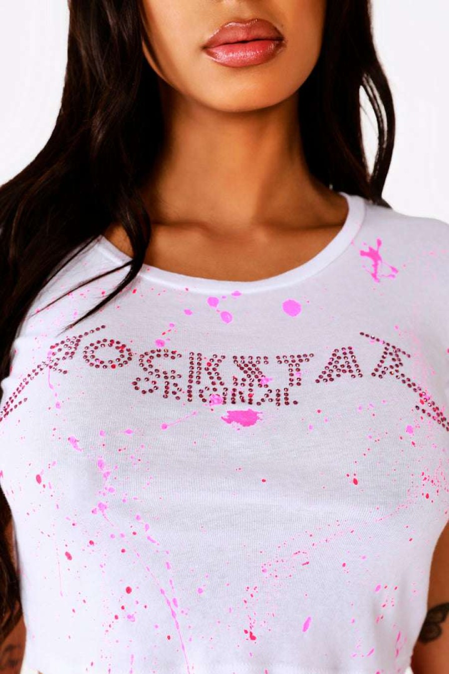 Womens * | Promo Womens Tees Palmyra Tee Pink/White