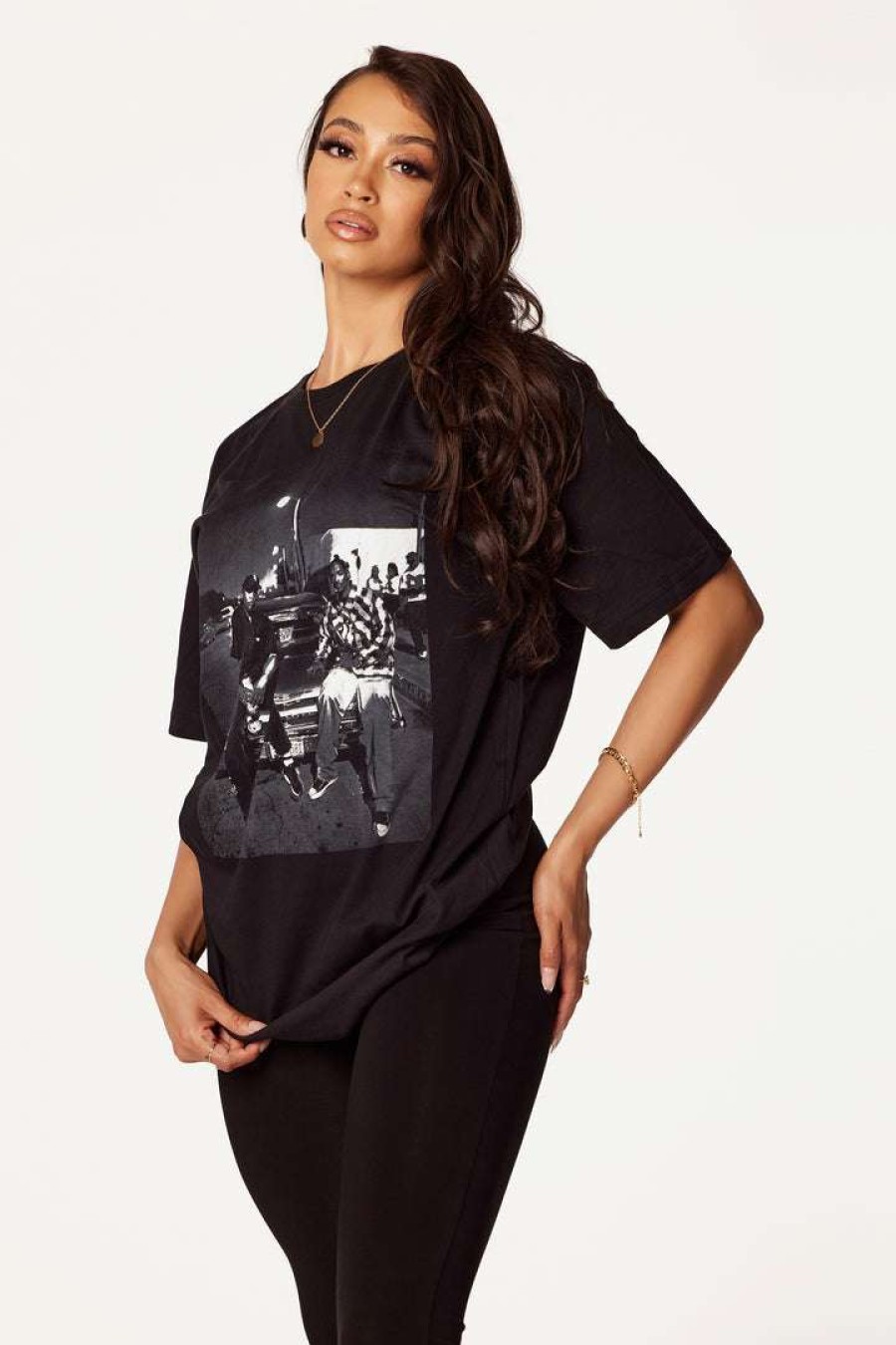 Womens * | Best Reviews Of Womens Tees Rider Dye Oversized Tee Black