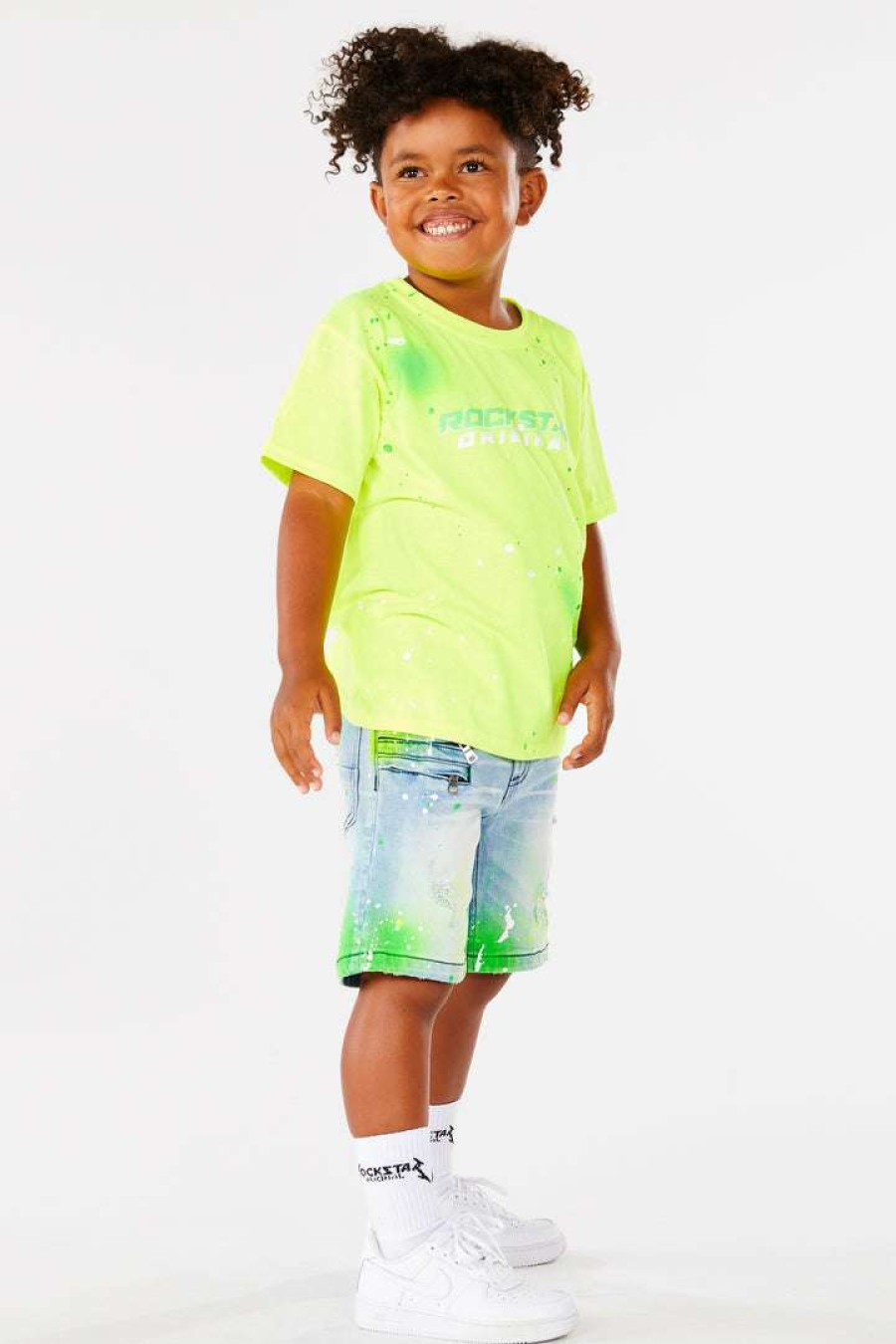 Kids * | Discount Boys Shorts Kids Sable Printed Short Yellow