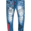 Mens * | Best Sale Mens Jeans Snoh Printed Denim Jean Black/Red