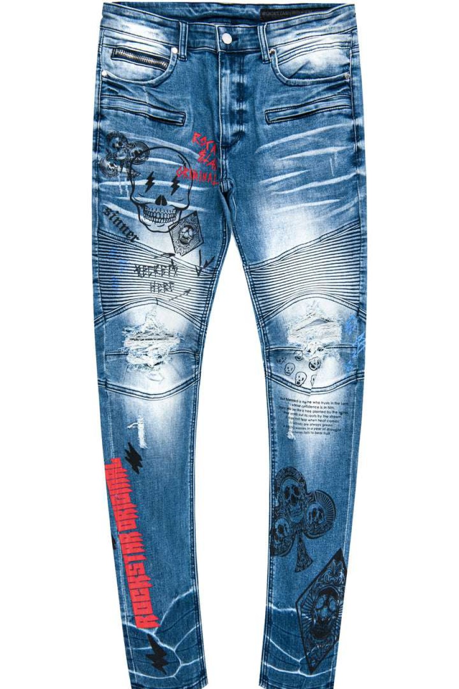 Mens * | Best Sale Mens Jeans Snoh Printed Denim Jean Black/Red