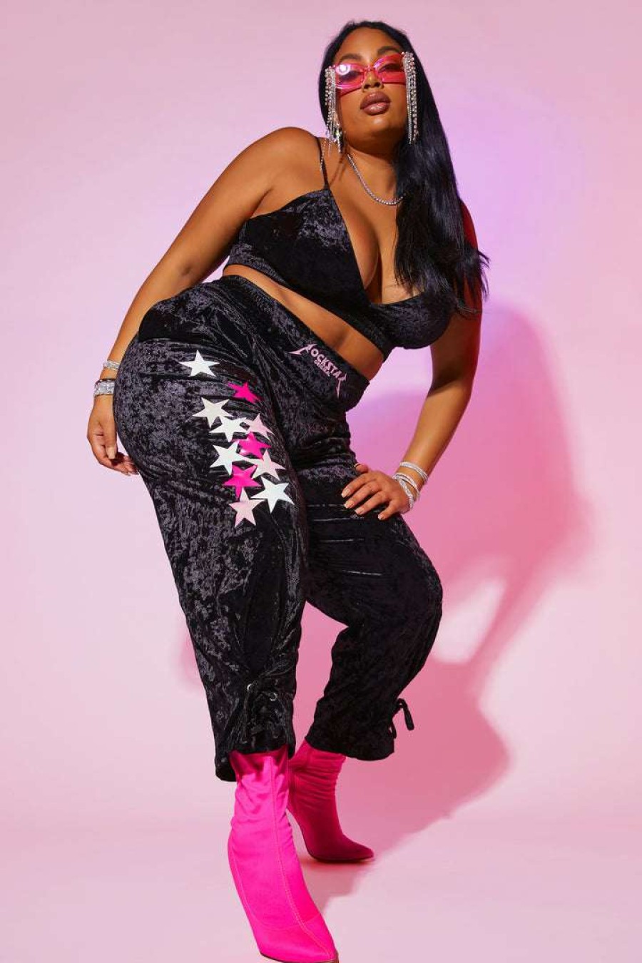 Womens * | Coupon Womens Track Sets Katya-C Matching Pant Set Black