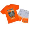 Kids * | New Boys Denim Sets Boys Nash Denim Short Set Orange