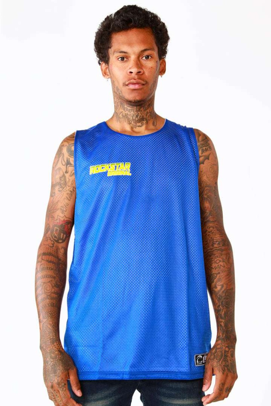 Mens * | Deals Mens Tanks Gimzo Jersey Blue