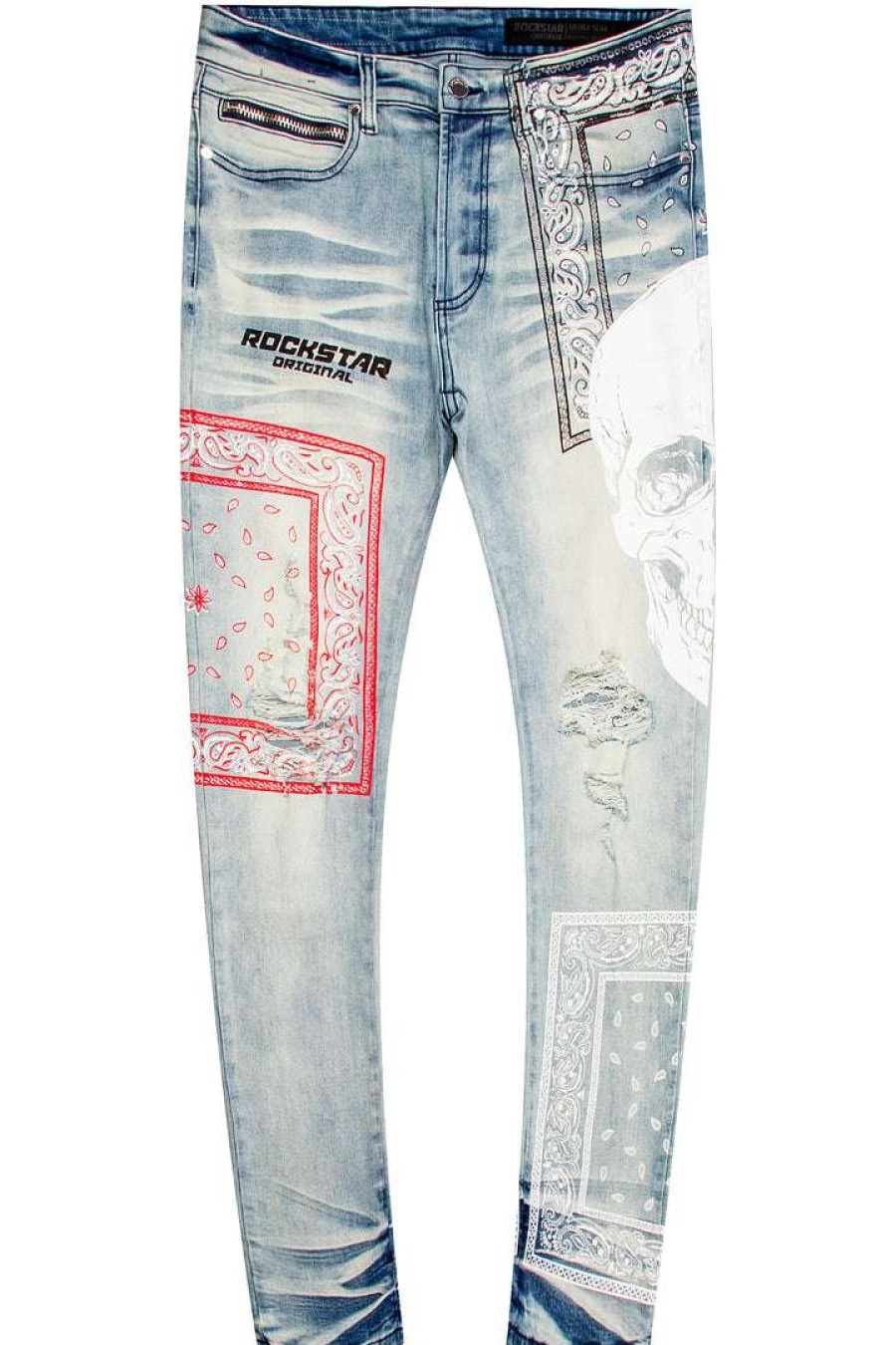 Mens * | Buy Mens Jeans Billie Printed Jean Denim Blue