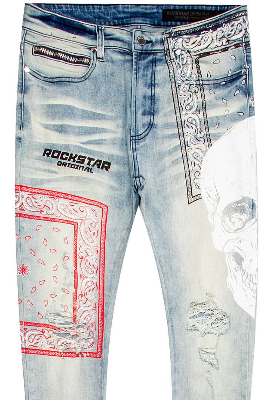 Mens * | Buy Mens Jeans Billie Printed Jean Denim Blue