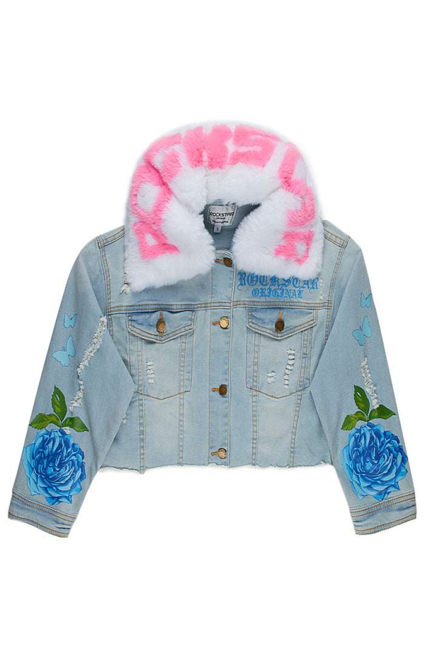 Womens * | Flash Sale Womens Jackets Flora Denim Jacket Light Wash