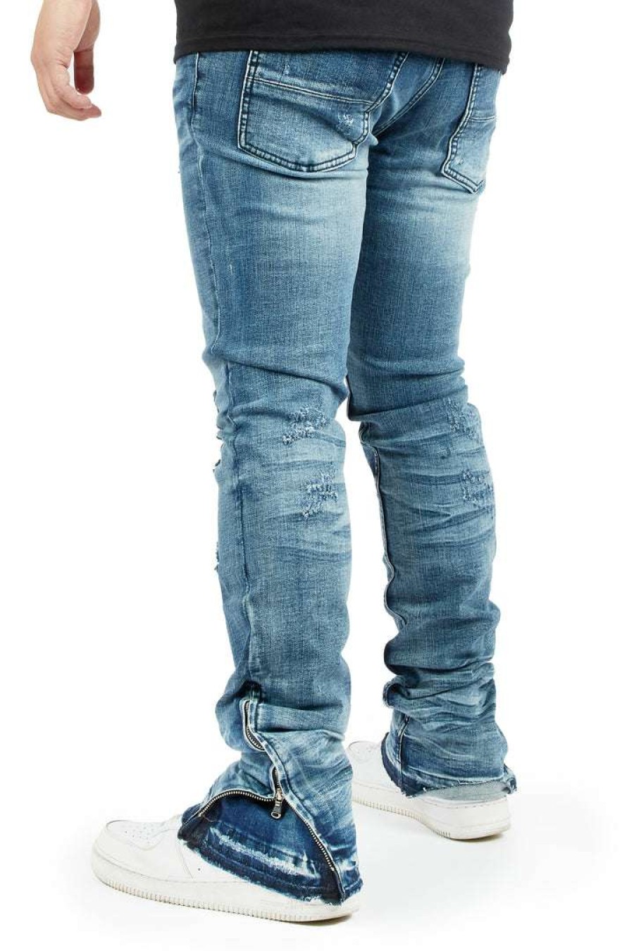 Mens * | Hot Sale Mens Jeans Jaymes Stacked Flare Jean Blue