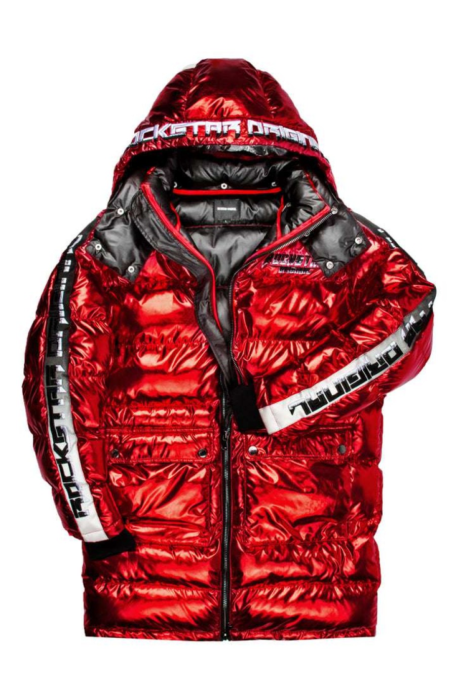 Mens * | Best Deal Mens Outerwear Jackets & Outerwear Hayes Mid-Length Puffer Jacket- Metallic Red