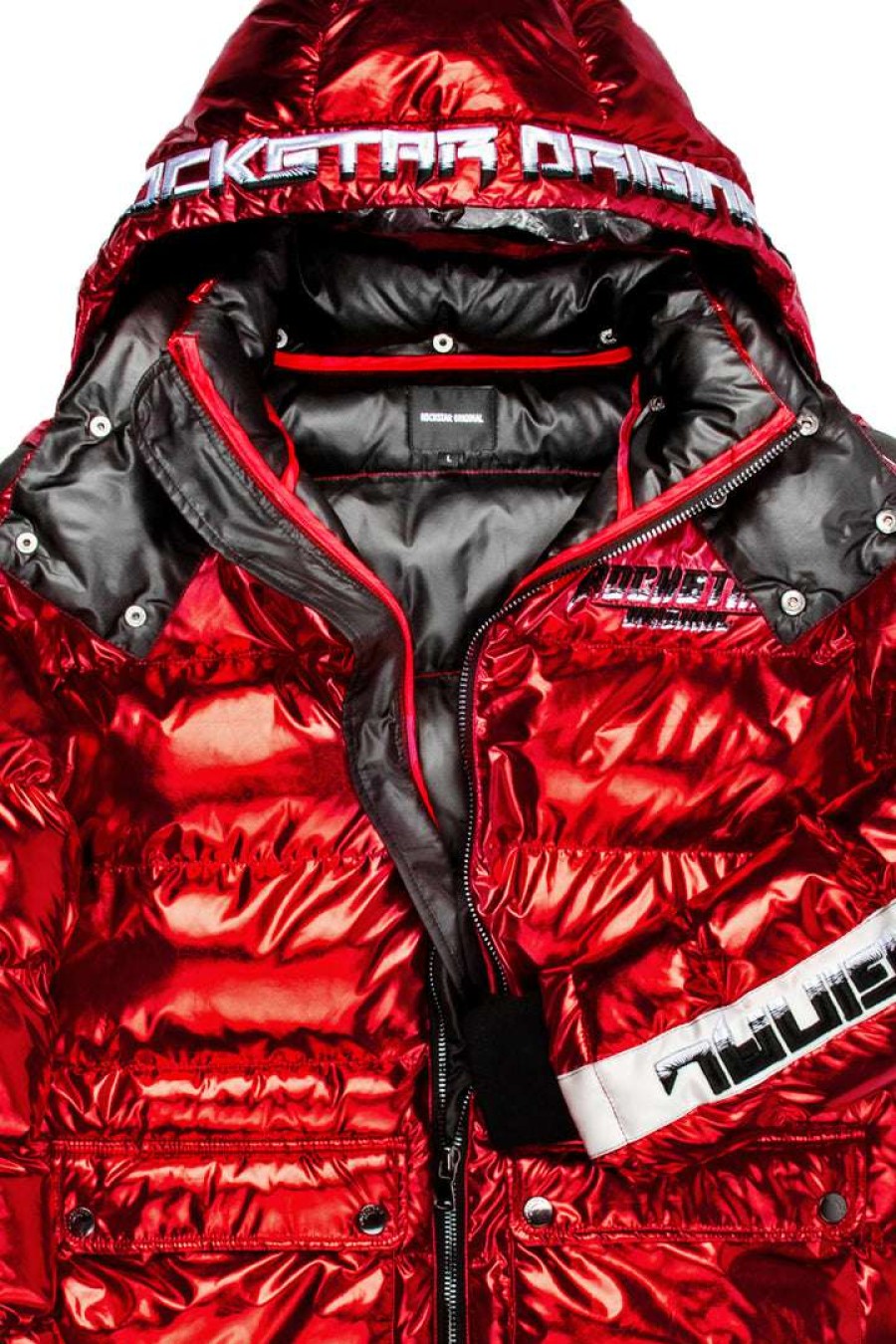 Mens * | Best Deal Mens Outerwear Jackets & Outerwear Hayes Mid-Length Puffer Jacket- Metallic Red