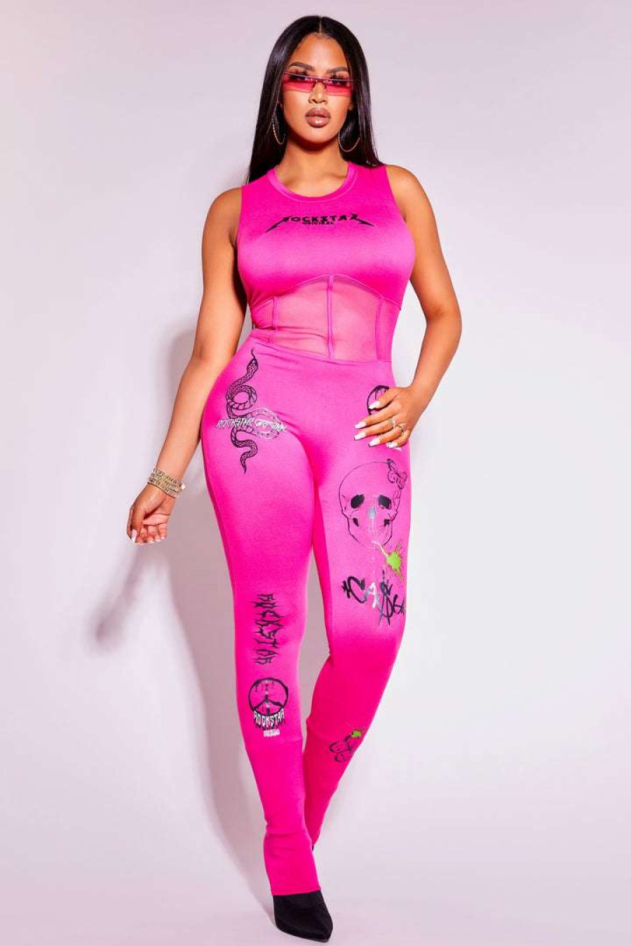 Womens * | Wholesale Womens Rompers & Jumpsuits Best Seller Kehlani Jumpsuit-Fucshia Fuchsia