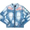 Mens * | Budget Mens Denim Jackets Killian Printed Denim Jacket Blue