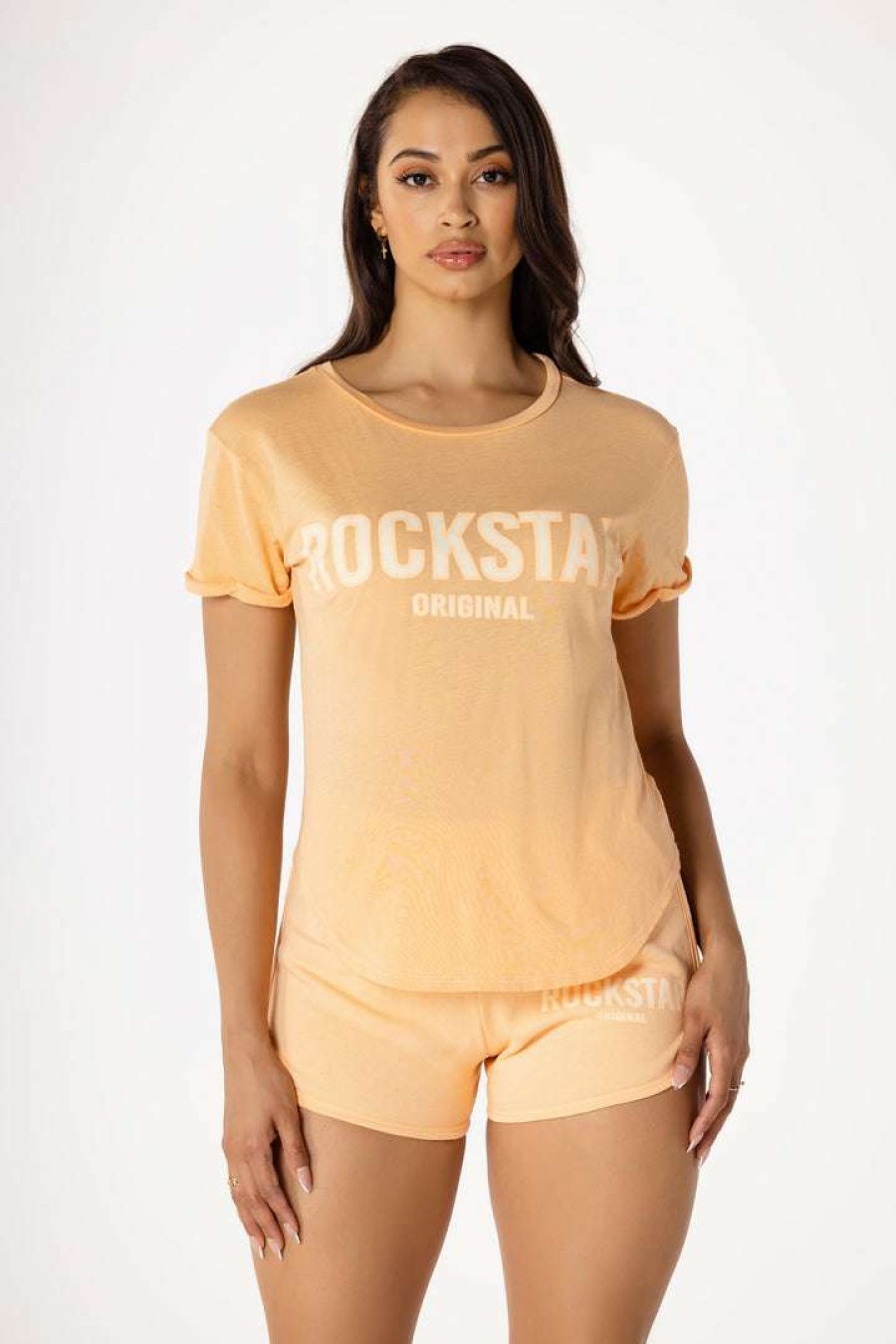 Womens * | Outlet Womens Tees Basic Sutton Tee Peach