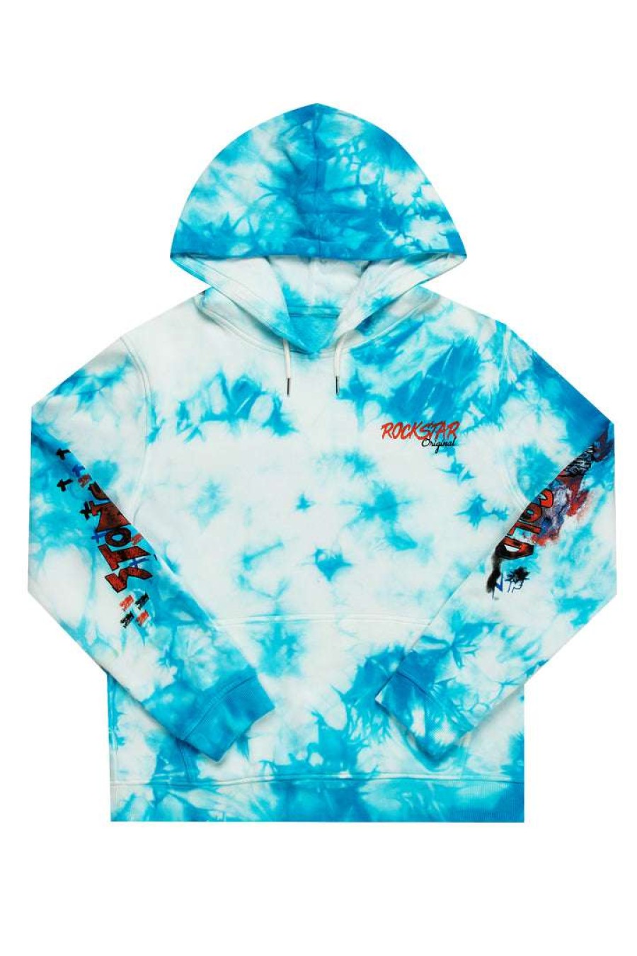 Mens * | Hot Sale Mens Hoodies & Sweatshirts Zayden Tye Dye Hoodie ( ) Tops Blue