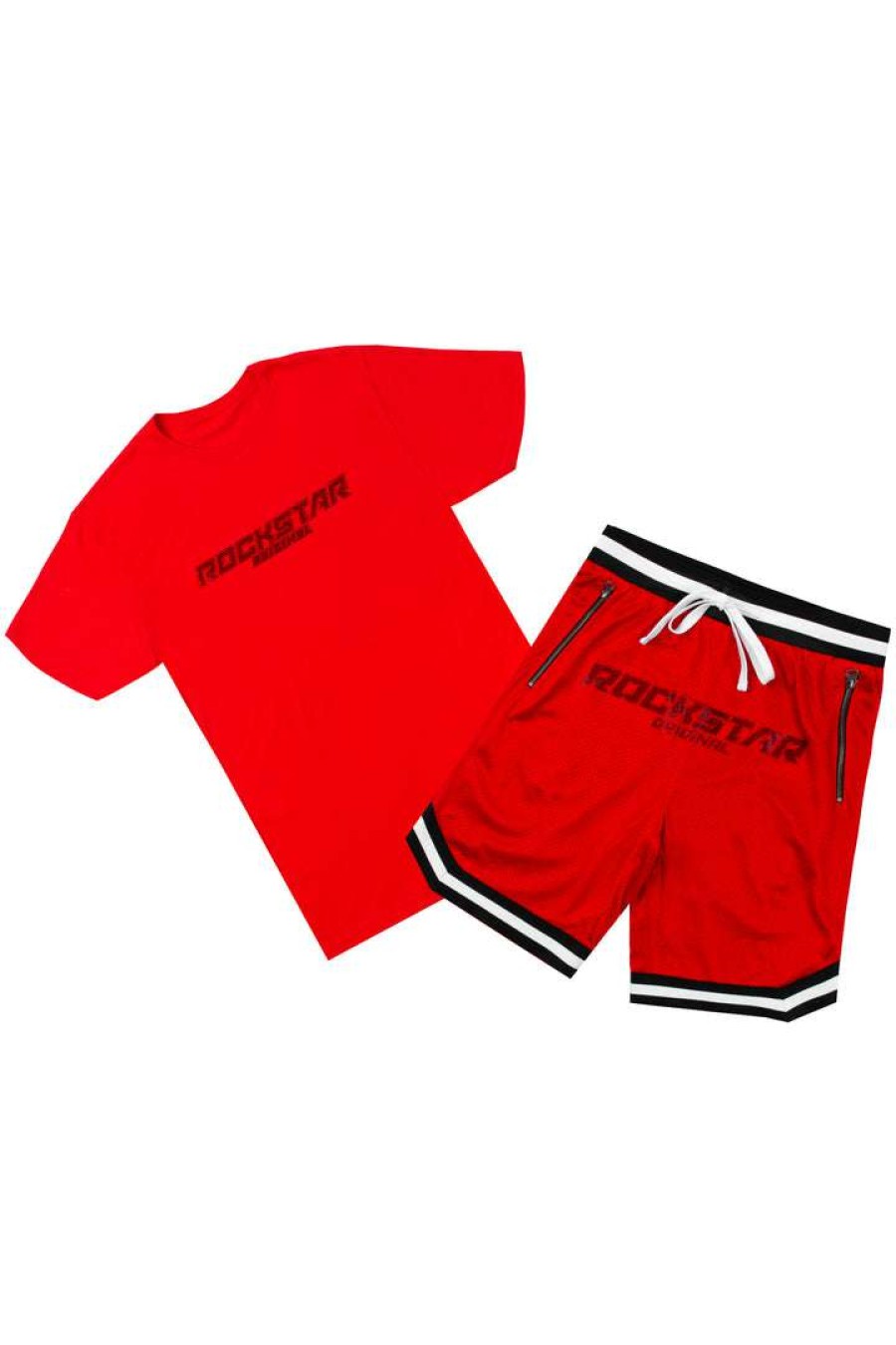 Mens * | Deals Mens Short Sets Rose Crystal Short Set Track Sets Red